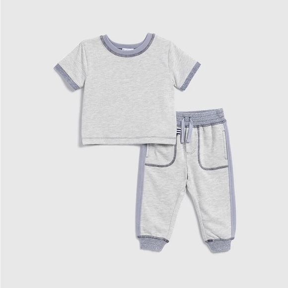 Splendid, Infant Boy Cloud Trim 2pc Jogger Set, NWT, Size 3-6mo - Picture 1 of 3